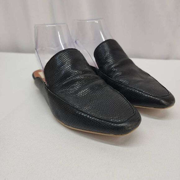 Dolce Vita Size 6.5 Women's Maura Black Mules Croc Embossed Comfy Career Cc - Picture 2 of 10